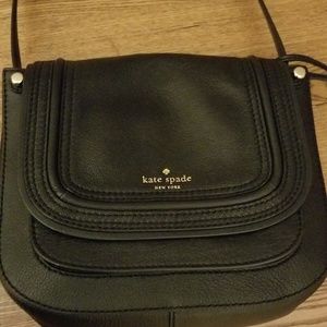 New Kate Spade NY Black Leather Crossbody